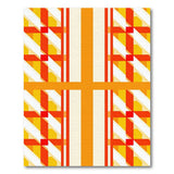 Bold Red Orange Geometric Plaid Area Rug