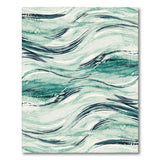 Blue and Teal Wave Washable Area Rug