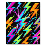 Neon Lightning Bolt Multi-Color Area Rug