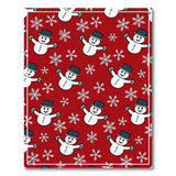 Festive Waving Snowmen Snowflake Red Rug