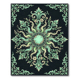 Floral Vintage Ornate Green Medallion Area Rug