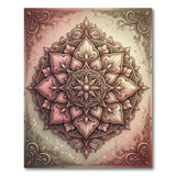Ornate Pink Lotus Mandala Area Rug