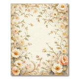 Elegant Peony Floral Area Rug - Vintage Beige Pink