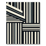 Bold Geometric Stripe Area Rug in Black White