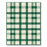 Green Green Checkered Rustic Farmhouse Area Rug