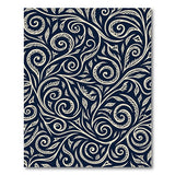 Navy Swirling Vines Leaf Area Rug