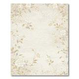 Vintage Beige Floral Area Rug with White Peonies