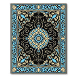 Blue Teal Medallion Persian Area Rug