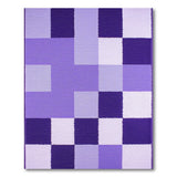 Purple Geometric Block Shag Rug