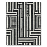 Bold Black White Geometric Maze Black and White Rug