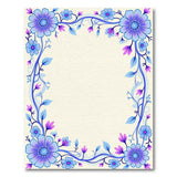 Purple Floral Vine Border Area Rug