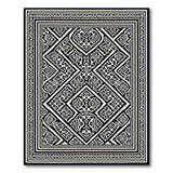 Intricate Black White Persian Geometric Area Rug