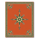 Orange Vibrant Orange Persian Star Medallion Rug