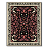 Black Crimson Floral Persian Area Rug