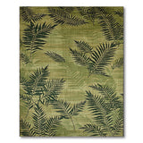 Lush Fern Silhouette Green Area Rug