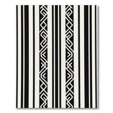 Black White Tribal Stripe Area Rug