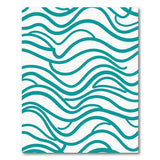 Teal Wavy Lines Area Rug