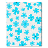 Light Blue Flower Scatter Area Rug