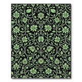 Green Floral Vine Area Rug on Black