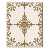 Elegant Gold Ornate Medallion Area Rug