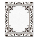 Ornate Floral Black White Border Area Rug