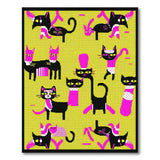 Playful Black Cats Cartoon Area Rug