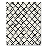 Black White Diamond Grid Area Rug
