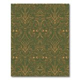 Ornate Emerald Green Floral Art Nouveau Rug