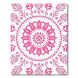 Pink Mandala Floral Pink Area Rug