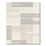 Grey Geometric Block Stripe Rug