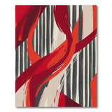 Bold Red Abstract Brushstroke Area Rug