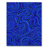 Hypnotic Blue Swirl Geometric Area Rug