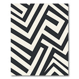 Black White Geometric Zigzag Area Rug