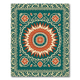 Traditional Persian Multi-color and Patterns Teal Persian Medallion Area Rug