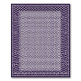 Purple Geometric Net Border Area Rug