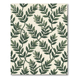 Lush Green Leaf Bud Pattern Area Rug