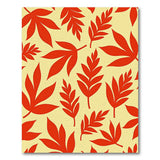 Bold Red Leaf Silhouette Area Rug