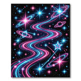 Neon Cosmic Wave Area Rug