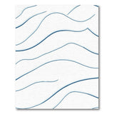 Abstract Blue Wavy Lines Area Rug