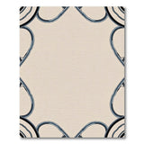 Modern Navy Border Beige Area Rug