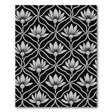 Lotus Trellis Black White Area Rug