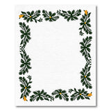 Lush Green Fern Border with Orange Blossom Rug