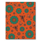 Teal Tribal Flowers Butterflies Orange Area Rug