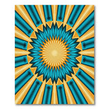 Teal Gold Starburst Geometric Area Rug