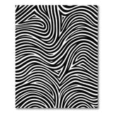 Black and White Bold Wavy Black White Geometric Area Rug
