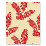 Bold Red Fern Leaf Area Rug