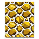 Golden Faceted Polyhedron Geometric Rug