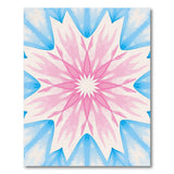 Vibrant Pink Blue Starburst Geometric Area Rug