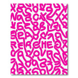 Wavy Pink Letters Area Rug