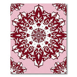 Blush Pink Maroon Snowflake Mandala Area Rug
